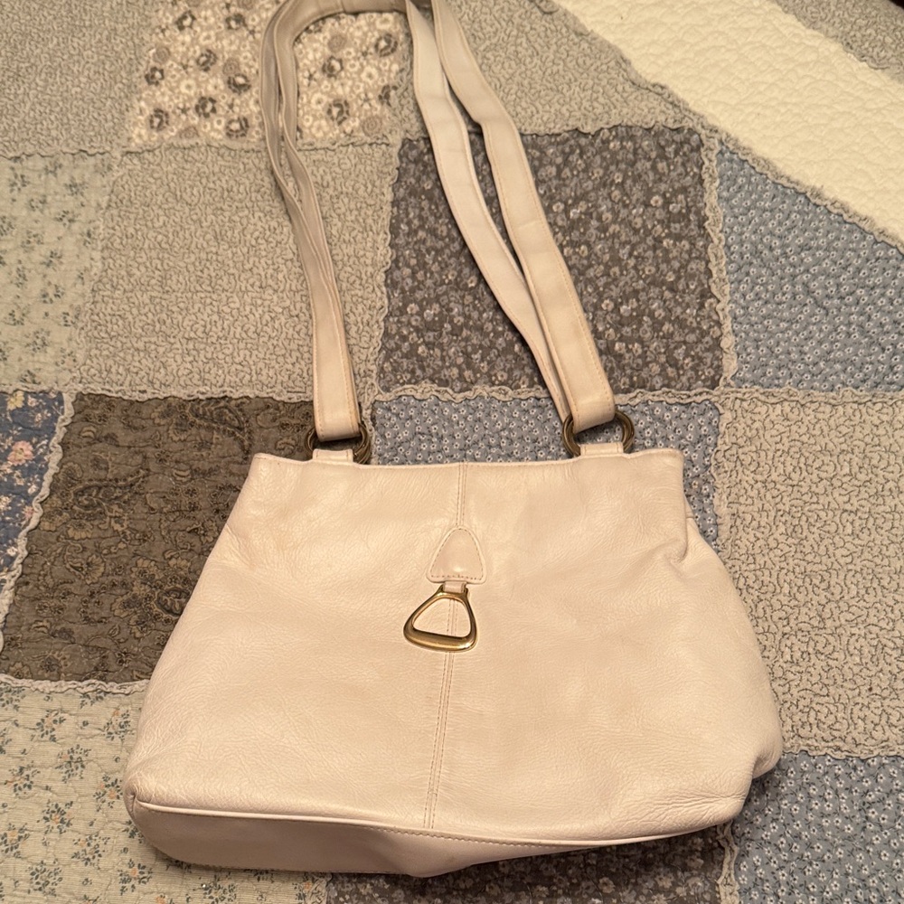 Worthington Cream Shoulder Bag with Gold Accent